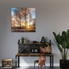 Canvas Print Trees Winter Rising Sun 90X90 cm