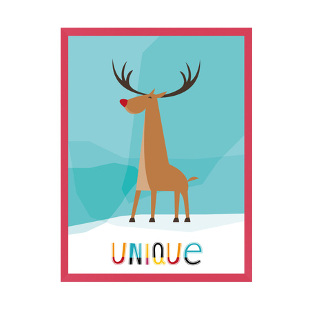 Children's Unique poster 24X30 cm + amaranth frame