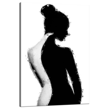 Canvas Print Black and White Woman Art Pose 80x120 cm