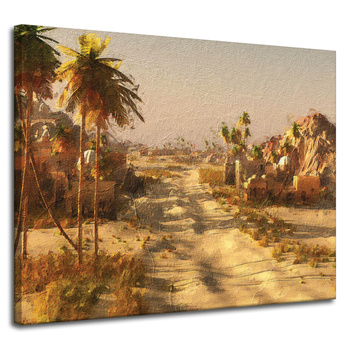 Canvas Print Desert City Sun Old Photograph 100x80 cm