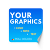 STICKERS with LOGO Square with print Waterproof Text Photo 70x70 mm