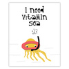 Children's poster I need vitamin sea 40X50 cm + gold frame