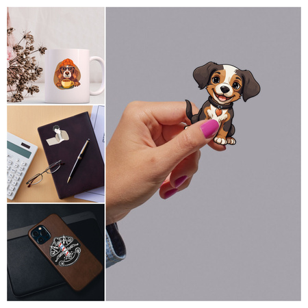 LOGO STICKERS Shape Outline with Print Waterproof Text Photo 60x60 mm