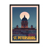 Poster of the City of St. Petersburg 40X50 cm + black frame