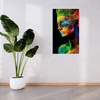 Canvas Print Colorful Woman Hair Colors Painting 80x120 cm