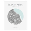 Poster Buenos Aires city map circle 40X50 cm + gold frame