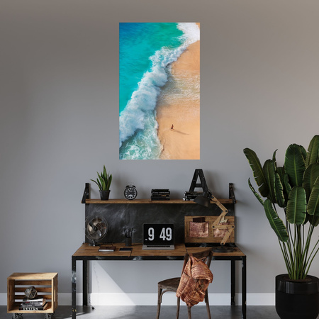 Canvas Print Man on Beach Waves Water Sun 80x120 cm