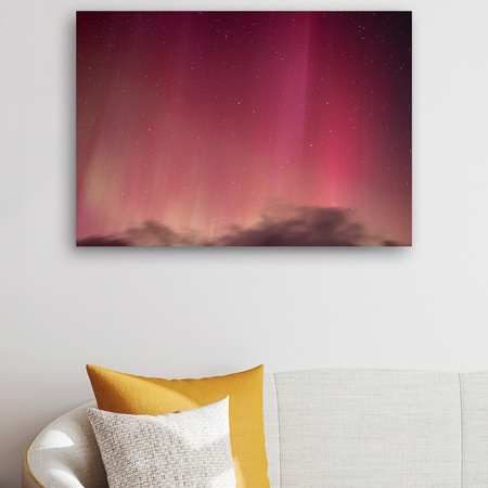 Canvas Print Space Northern Lights Red Sky 90x60