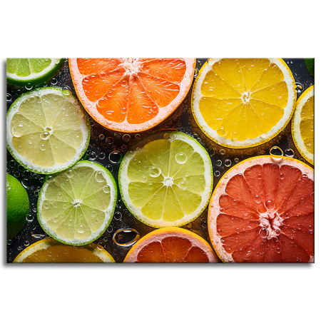 Canvas Print Citrus Freshness Lime Grapefruit Lemon 90x60