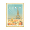 Poster of the City of Paris 40X50 cm + gold frame