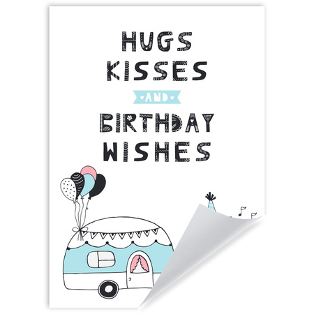 Hugs kisses Birthday Poster 21X29.7 cm