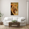 Canvas Print Lion in the Sunlight Face Nature 80x120 cm