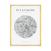 Poster Bangkok city map circle 40X50 cm + gold frame