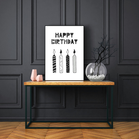 Birthday Poster Happy birthday 40X50 cm + silver frame