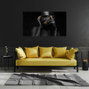 Canvas Print Black Woman Golden Lips and Eyes 100x80 cm