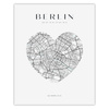 Poster Berlin city map heart 40X50 cm + gold frame