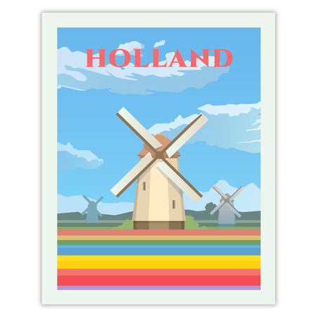 Poster of the Netherlands 40X50 cm + gold frame
