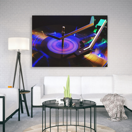 Canvas Print Music Turntable LED 90x60