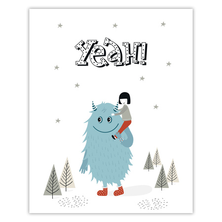 Poster Children's Yeah!_2 40X50 cm + gold frame