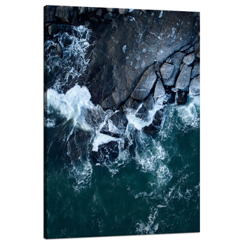 Canvas Print Nature Waves Sea Rocky Beach 80x120