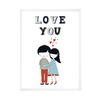 Children's poster Love you 50X70 cm + white frame