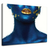 Canvas Print Art Painted Woman Golden Lips 100x80 cm