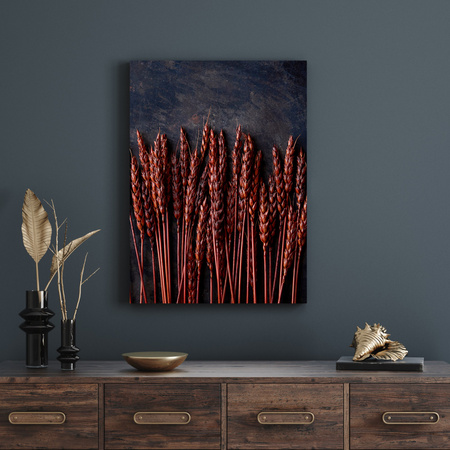 Canvas Print Botany Dark Wheat Ears 30x40 cm
