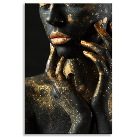 Canvas Print Woman Fingers Golden Spots Art 80x120 cm