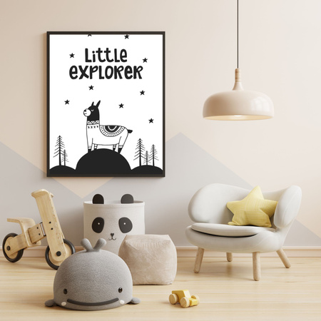 Children's Little explorer poster 40X50 cm + gold frame