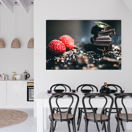 Canvas print Kitchen Raspberries with chocolate 40x30 cm