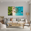Canvas Print Coast Forests Water Rocks Shore 100x80 cm