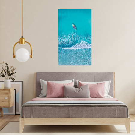 Canvas Print Boat on the Sea Water Blue 80x120 cm