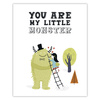 Children's poster You are my little monster 24X30 cm + amaranth frame