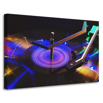 Canvas Print Music Turntable LED 90x60