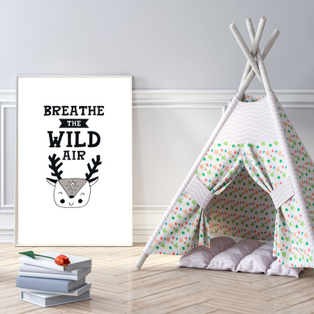 Children's poster Breathe the wild air 40X50 cm + gold frame