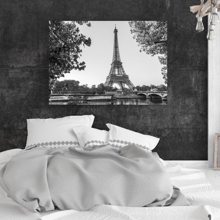 Canvas Print Architecture Eiffel Tower Black and White 100X80 cm