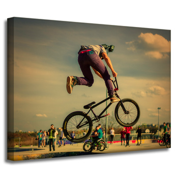 Canvas Print Youth Bike Acrobatics 40x30 cm