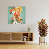 Canvas Print Harmony of Nature Flowers Woman Fruits 90X90 cm