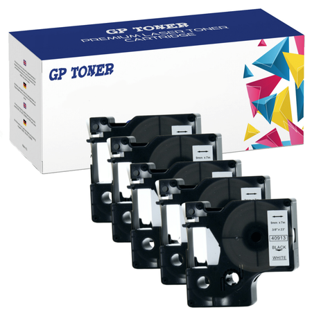 5x Tape for DYMO D1 40913 7m 9mm White GP-DY40913 x5