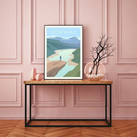 Poster Country of Norway 40X50 cm + gold frame