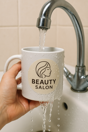 STICKERS with LOGO Square with print Waterproof Text Photo 90x90 mm