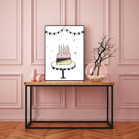 Birthday Cake Poster 40X50 cm + silver frame