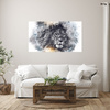 Canvas Print Black Face of Sad Lion 40x30 cm
