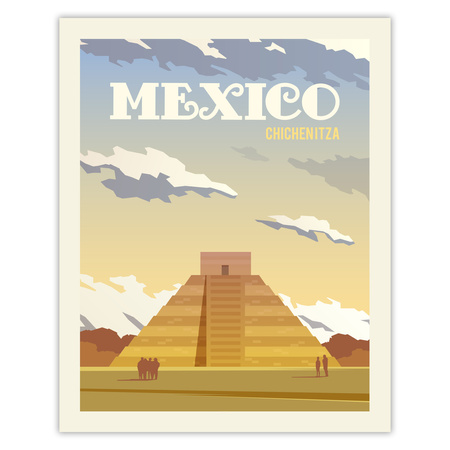 Poster Country of Mexico 40X50 cm + gold frame