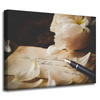 Canvas Print Botany Petals on Leaves 40x30 cm