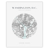 Poster Map of Washington city circle 40X50 cm + gold frame