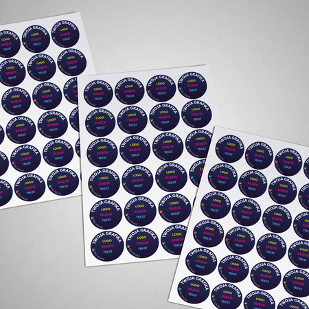 STICKERS with LOGO Square with print Waterproof Text Photo 40x40 mm