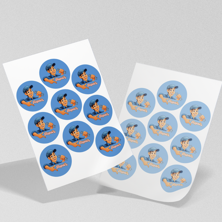 STICKERS with LOGO Square with print Waterproof Text Photo 70x70 mm