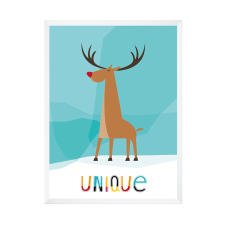 Children's Unique poster 24X30 cm + white frame