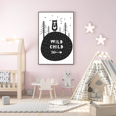 Wild child poster 40X50 cm + gold frame